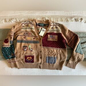 Polo Country Ralp Lauren Intarsia Knit Girld Cardigan